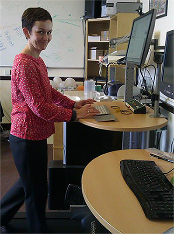 Lyndsay on walking desk